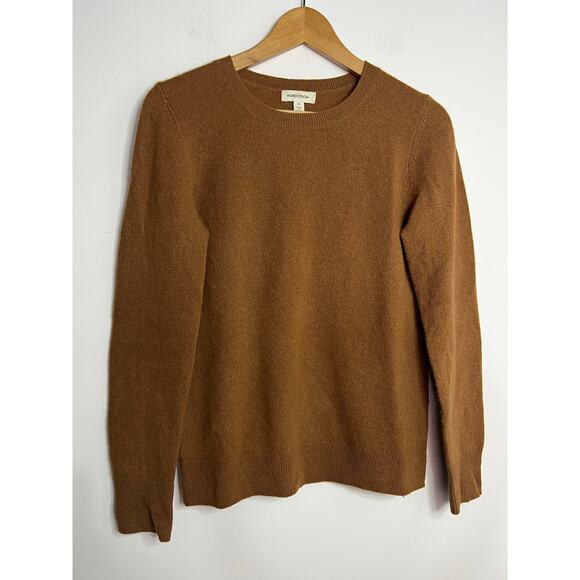 Nordstrom Brown Crewneck Sweater Size XS 100% Cashmere - Picture 1 of 6